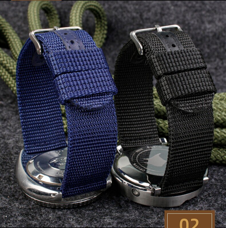 18 20 22 24mm Canvas Nylon Watchband Strap For Seiko KX007 SKX009