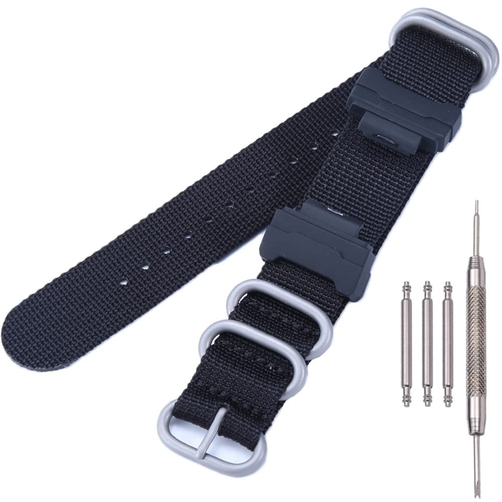 16mm Nylon Watch Band Strap + Adapters for Casio Series – Durable Replacement Ac