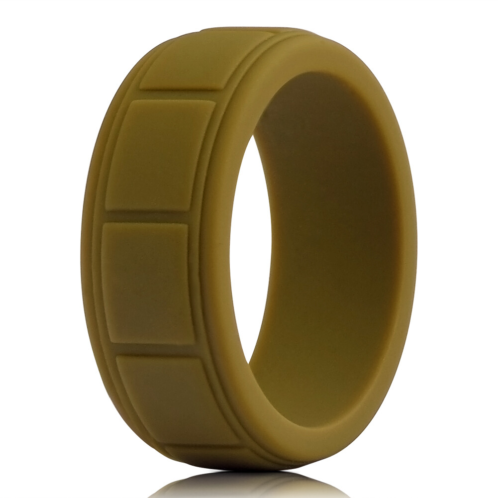 Medical Grade Silicone Wedding Ring Men’s Flex Fit Sport Rubber Band 8-13# Size