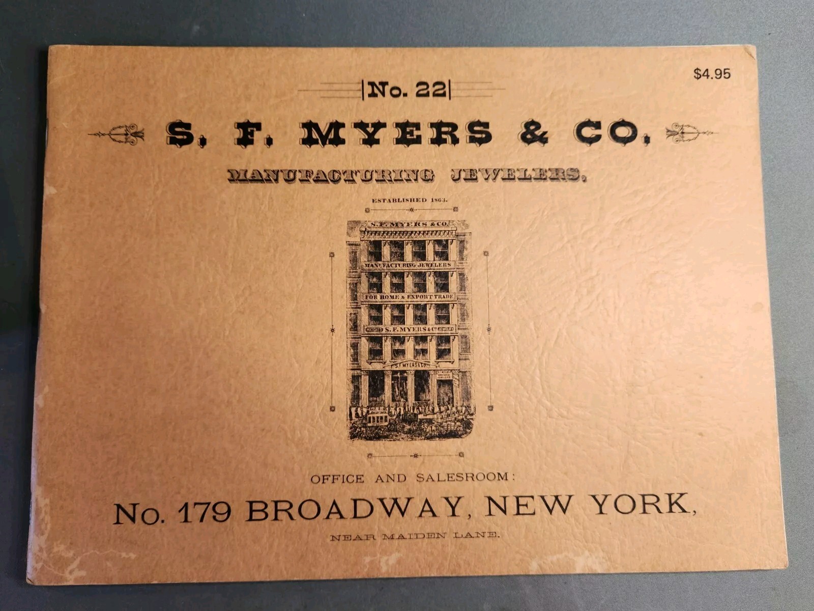 Vintage 1884 NO. 22 SF MYERS & CO. Antique Watch & Clock Catalog Reprint