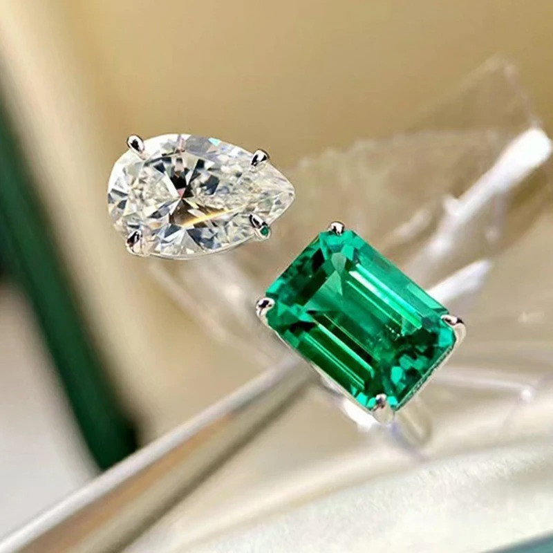 Fashion Women Silver Adjustable Rings Cubic Zirconia Jewelry Wedding Gifts