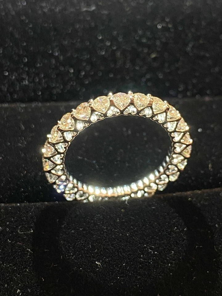 Diamond Eternity Band Round Cut 1.50 Ct 14k White Gold Lab Grown VVS E F CVD