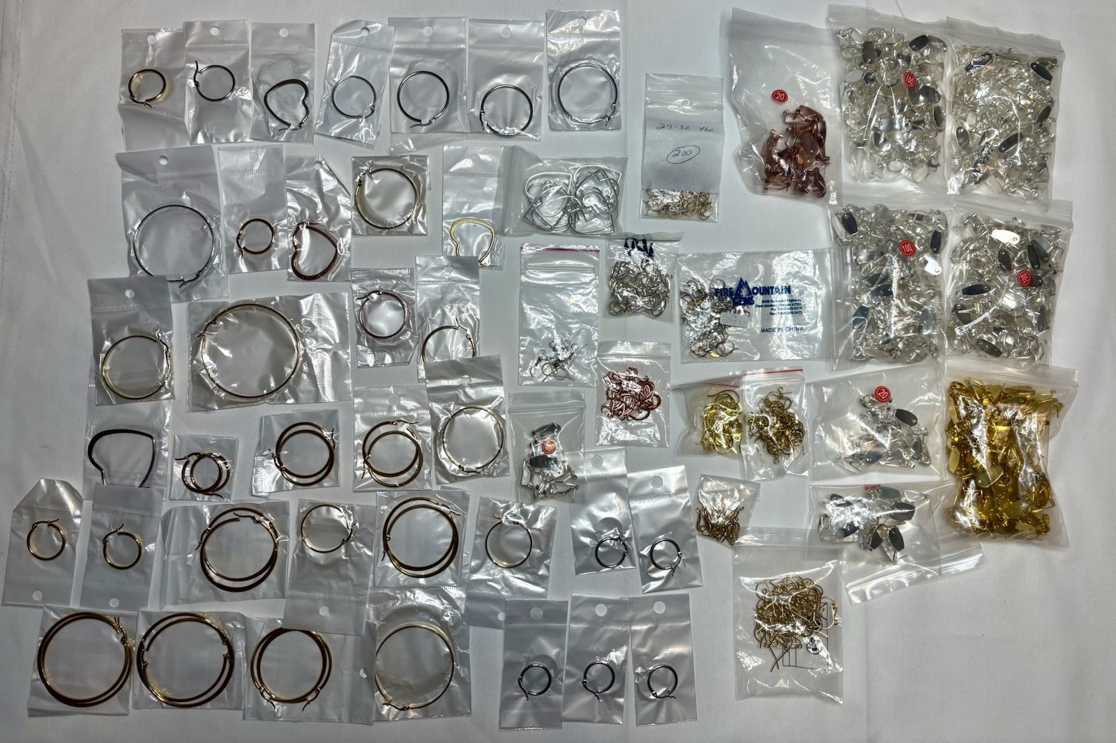 Jewelry Findings Lot Mixed Metal Multicolor Hoops, Earring Hooks & Omega Backs