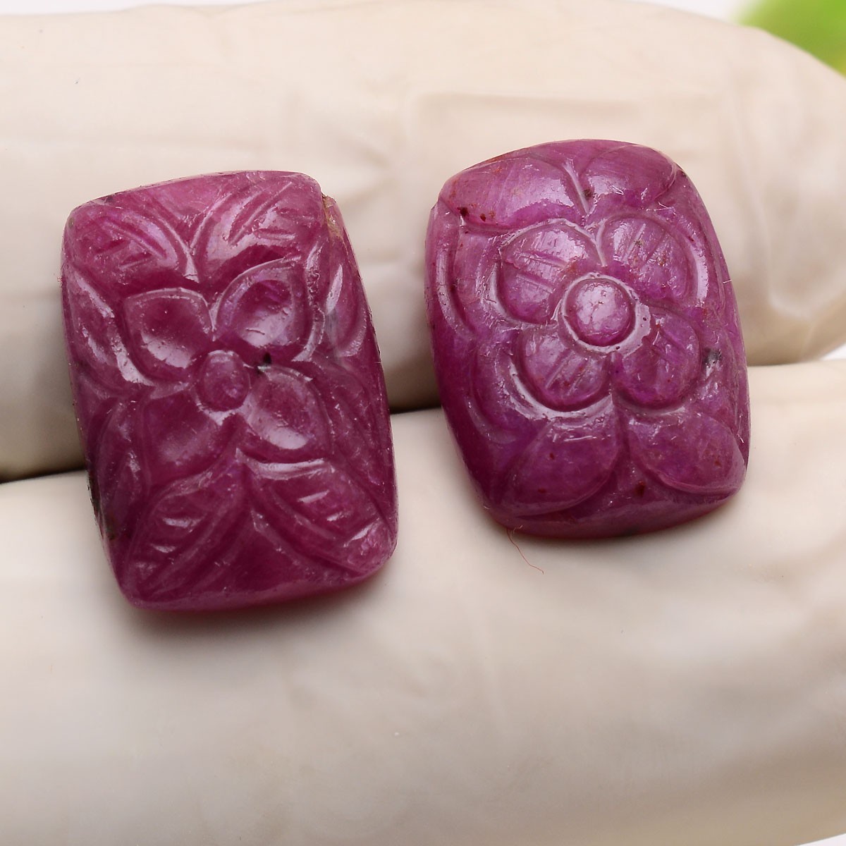 2 Pcs Natural Ruby Untreated Rare Moghul Carved Exclusive Loose Gemstones Lot