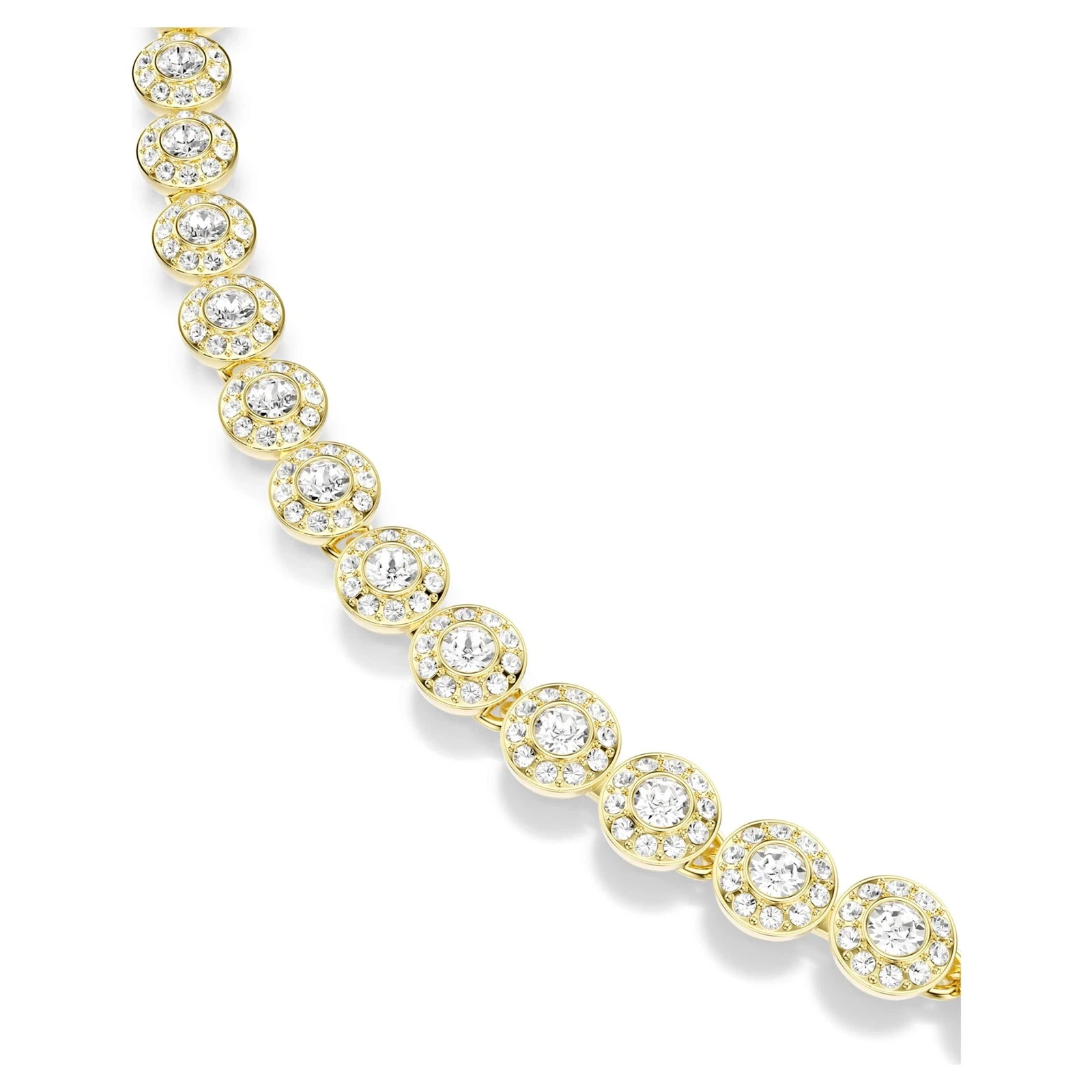 Swarovski Una Angelic Set Necklace Bracelet Round Cut Gold-Tone 5720506 *NEW*