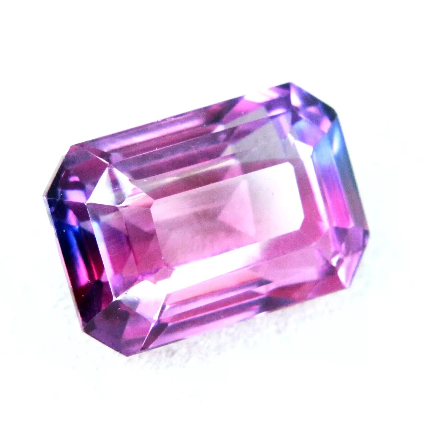 Bi-Colour Sapphire Eye Clean 16-18Ct Natural Emerald Cut Certified Gemstone