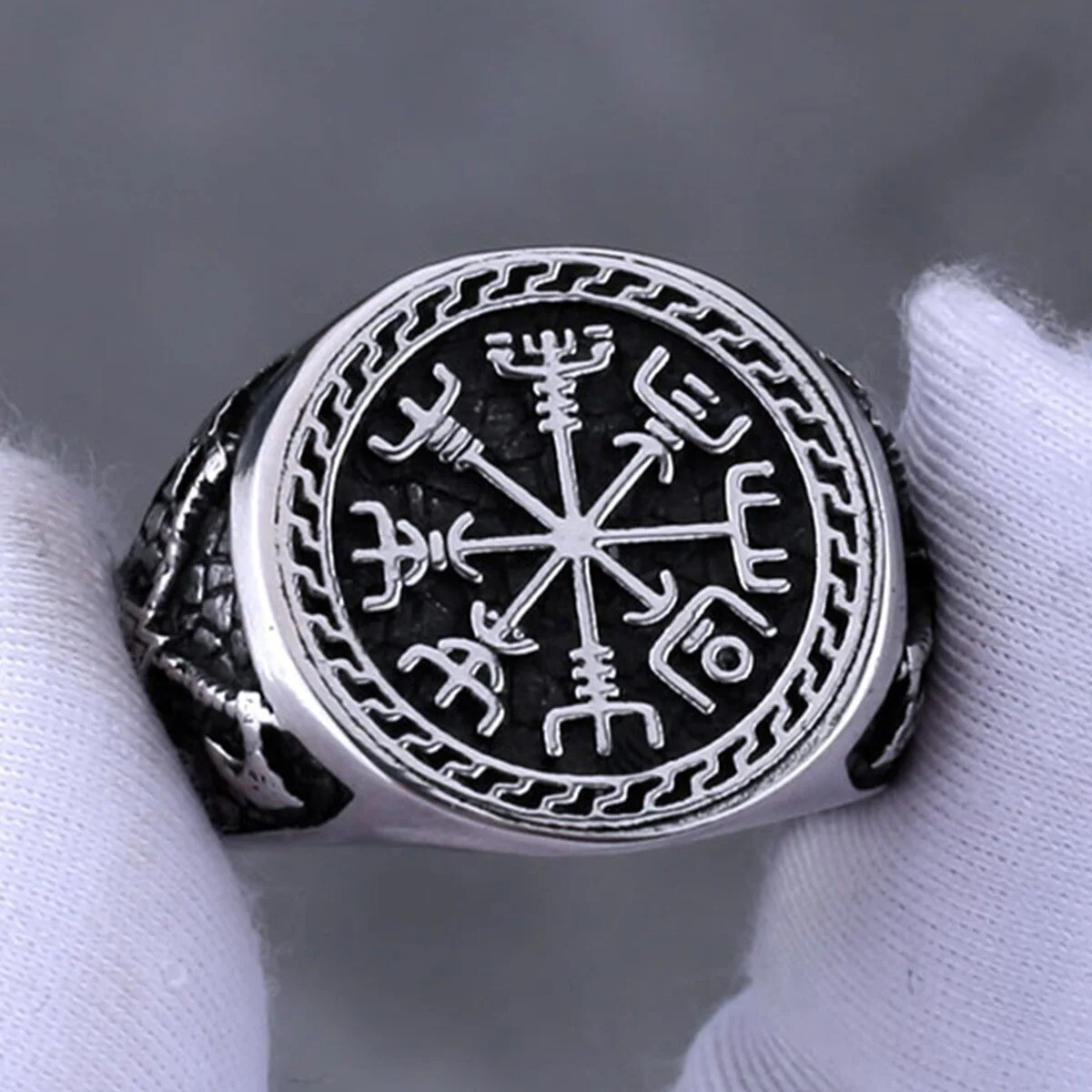 Viking Rune Ring for Men Nordic Trendy Male Finger Accessories Jewelry Gift
