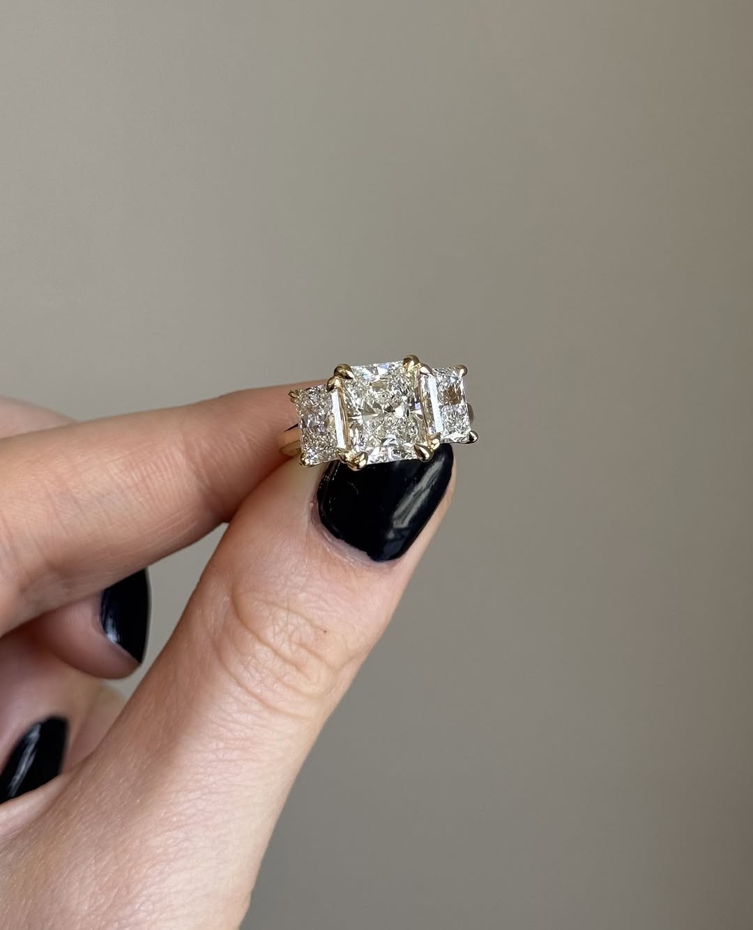 4.90 Ct Radiant Lab Grown Diamond Ring 14K Yellow Gold Elegant Engagement Ring