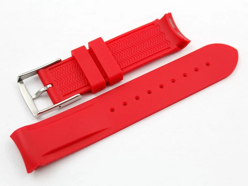 Red Silicone Strap 20mm Hypoallergenic Handle Accessories Spare Parts Watch Band New