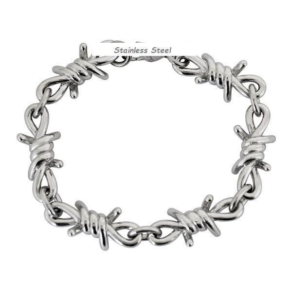 Men’s Barbed Wire Bracelet Strong & Large Stainless Steel 140
