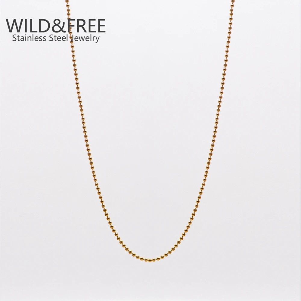 Classic Gold Stainless Steel Necklaces Simple DIY Basic Chains Jewelry