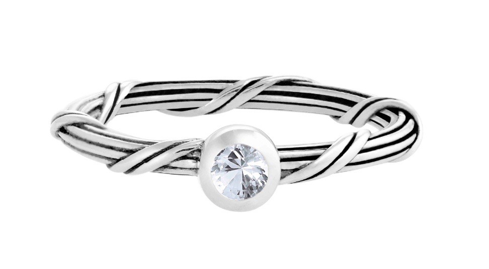 Designer Signed Peter Thomas Roth Signature Romance White Sapphire Ring, Size 6