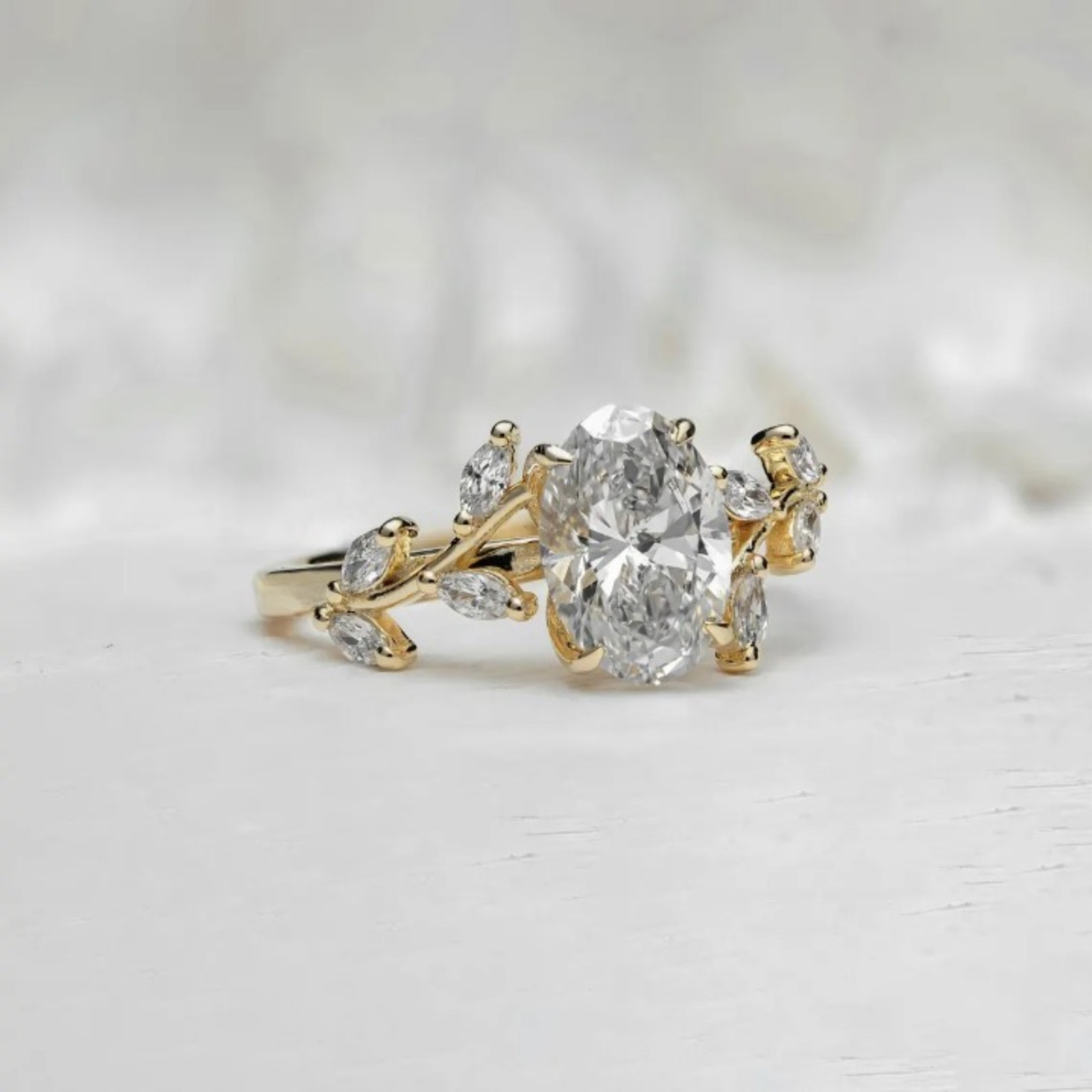 Solid 14k Yellow Gold 1.50 CT Lab Grown Diamond Ring | Oval Cut Certified Gift