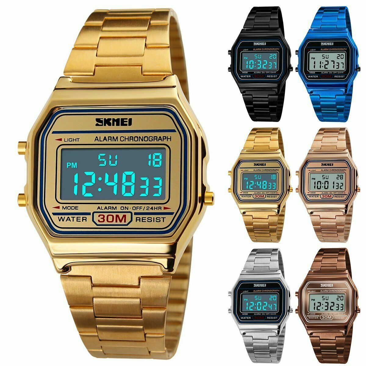 WATERPROOF MEN WOMEN BOYS GIRLS F-91W SPORT ALARM CLASSIC DIGITAL RETRO WATCH