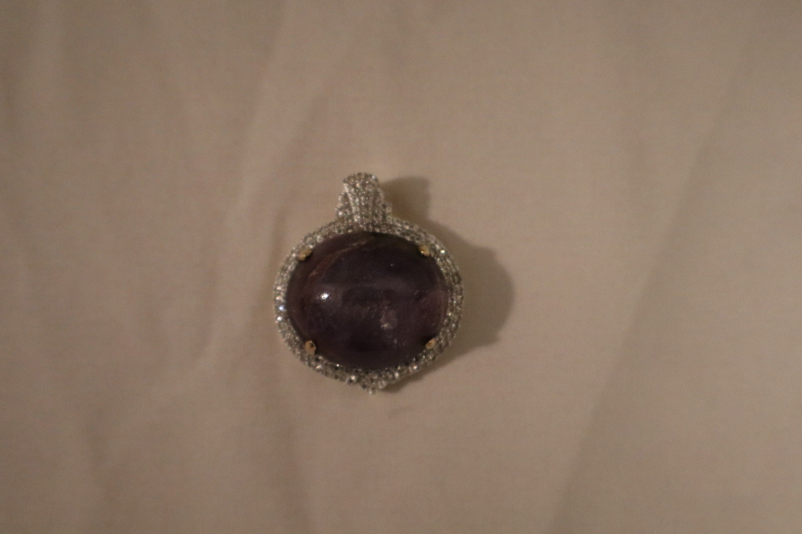 Natural Unheated Star Ruby With White Sapphire Pendant