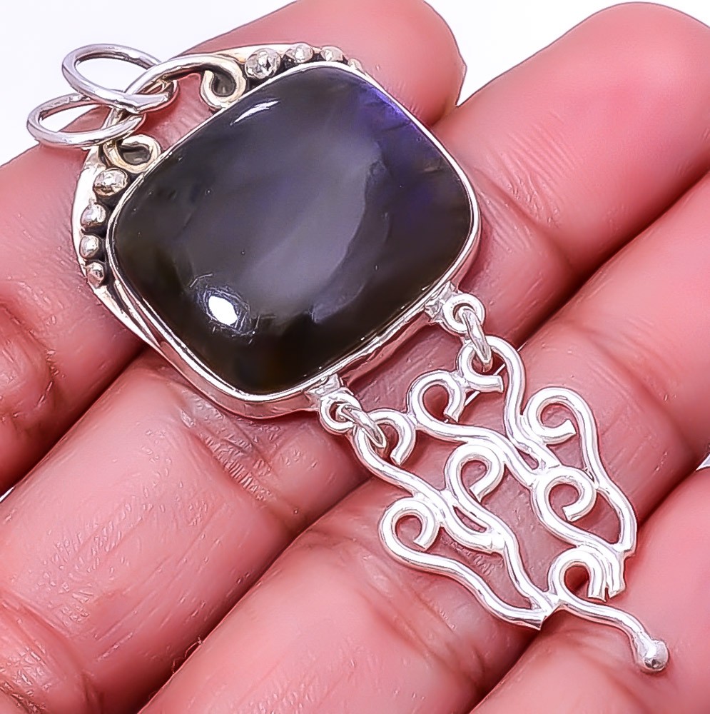 Purple Flash Labradorite – Canada 925 Sterling Silver Pendant 2.42″ A330