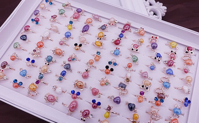 Wholesale 36pcs animal Adjustable ceramic alloy women Ring Wedding gifts Jewelry
