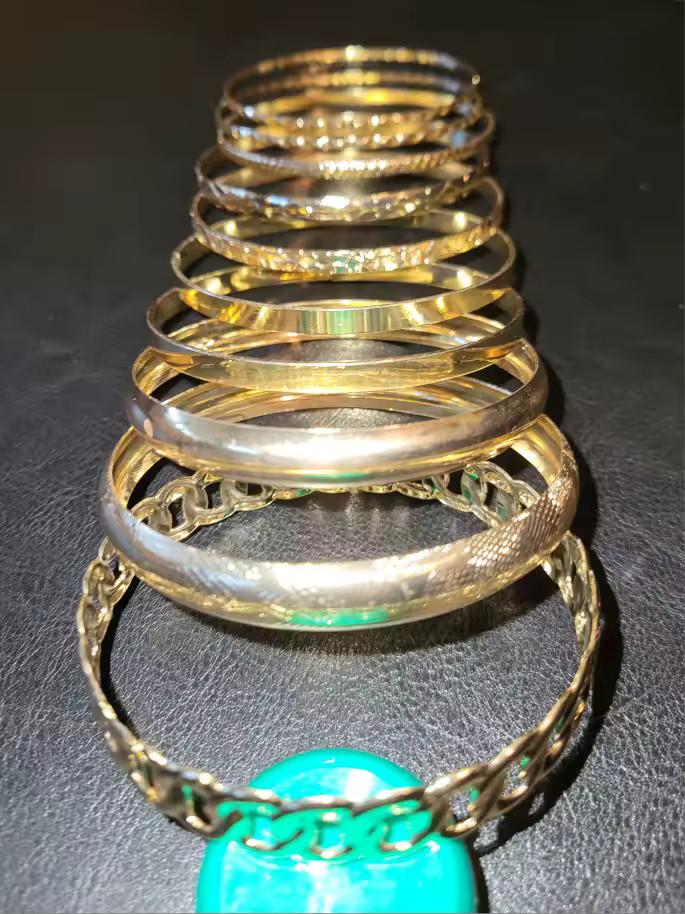 10 Bohemian Bracelet Set Gold Silver Color Stackable Bangles Retro Link Jewelry