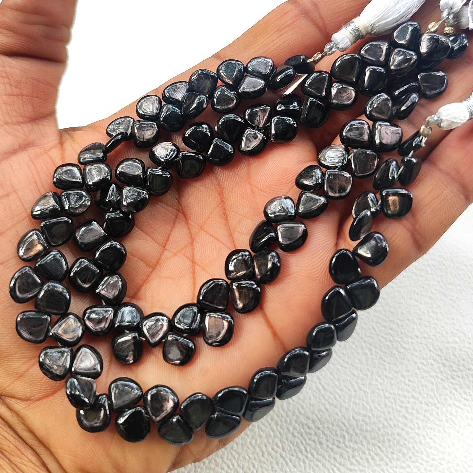 Natural Golden Shine Hypersthene 7mm Heart Beads 8.5″ Strand Smooth Canada Gems