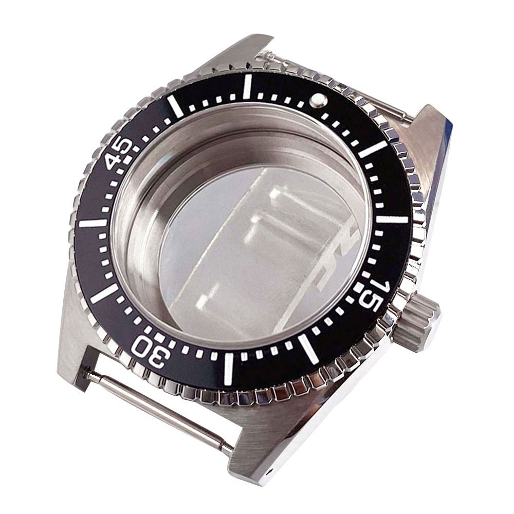 20ATM Steel 40mm Sapphire Watch Case Aluminium Bezel Fit NH35 ETA2824 Movement