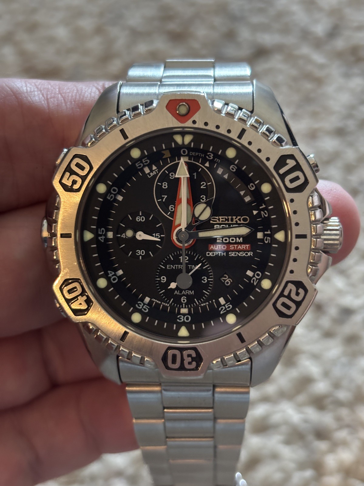Seiko SLD005P1 Scuba 200m-Stainless Steel – Quartz-Watch Depth Sensor-Sapphire