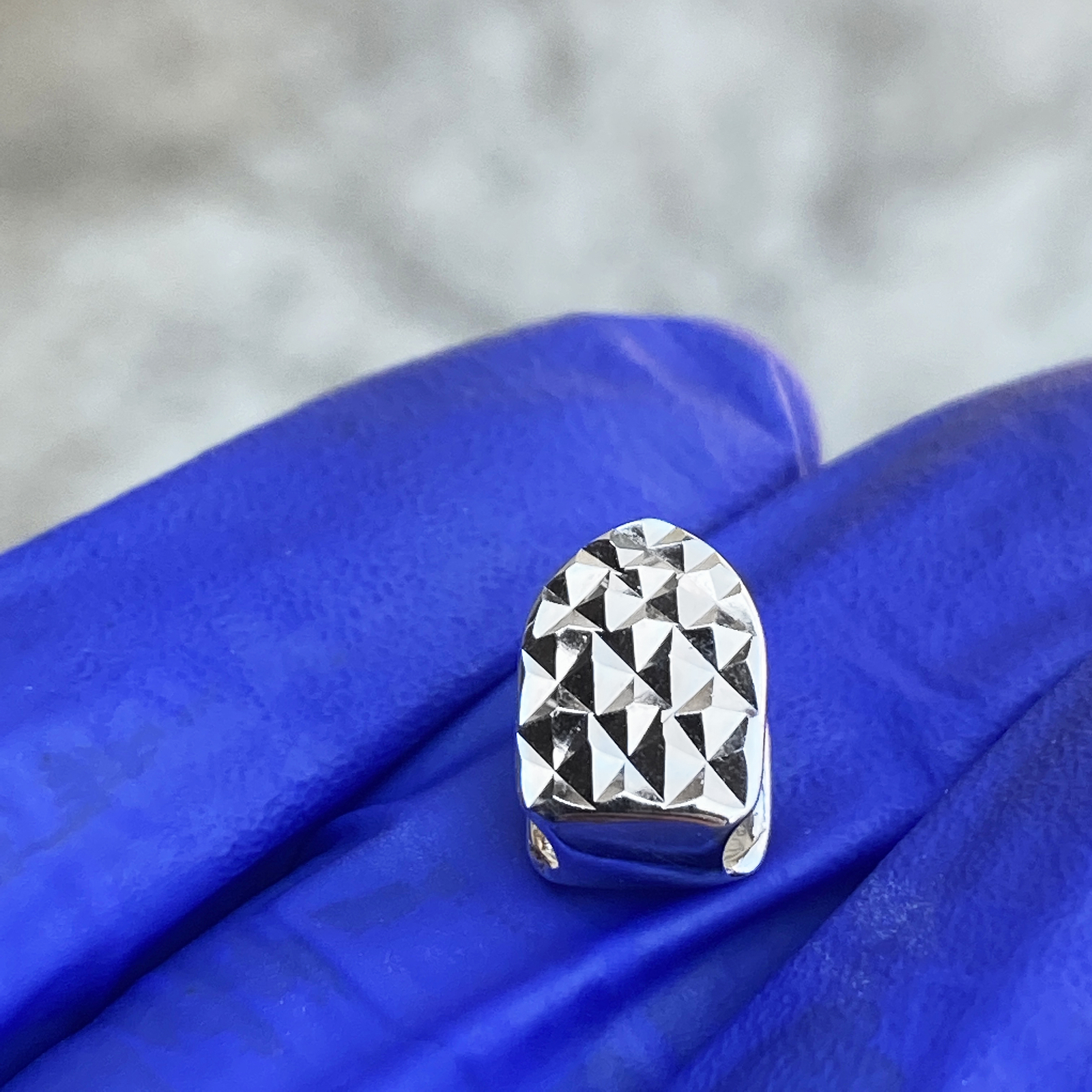 Solid Real 925 Sterling Silver Single Grill One Top Tooth Cap Cut Grillz