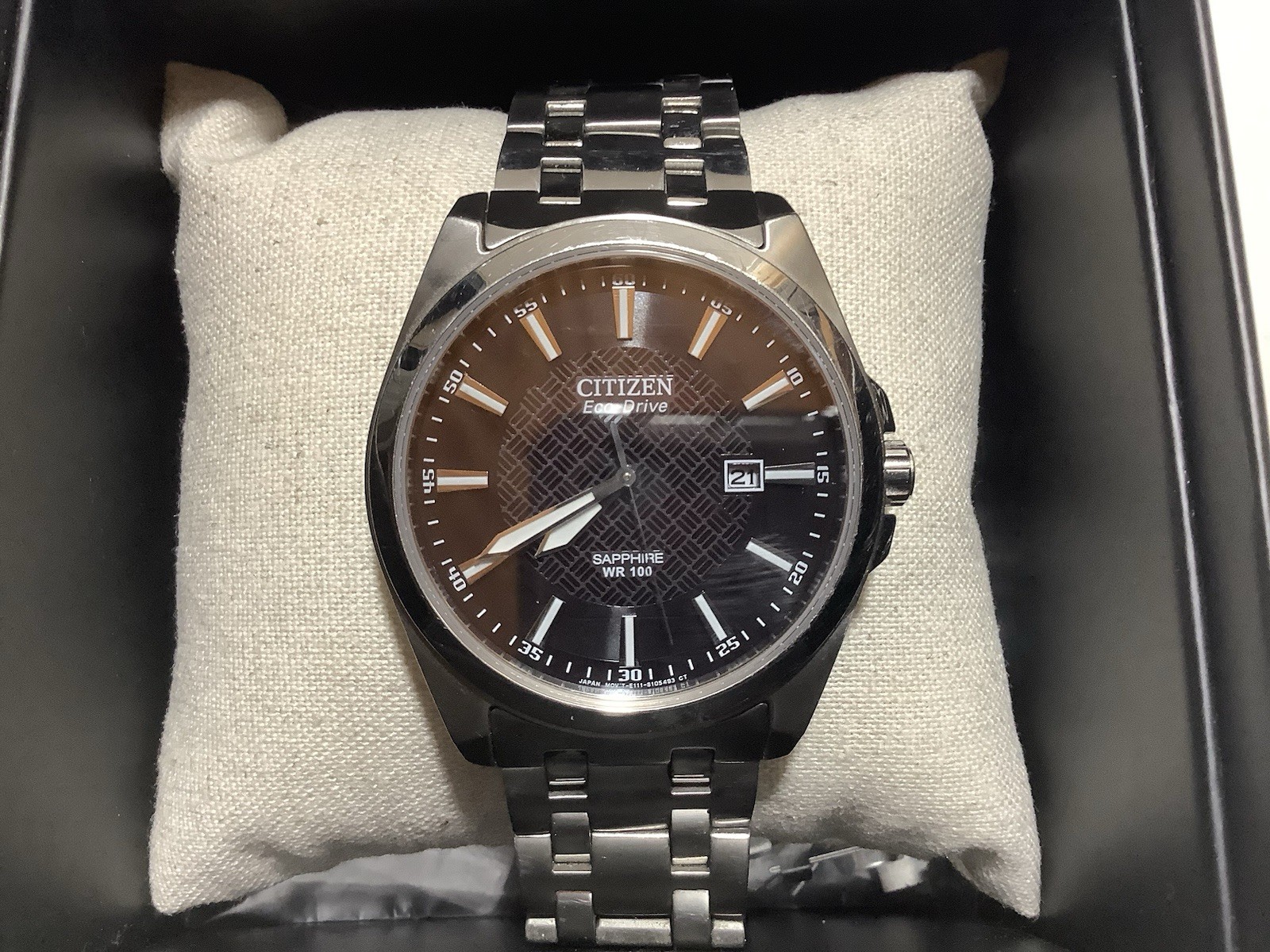 CITIZEN Men Eco-Drive Watch Classic Black Dial Waterproof 41mm