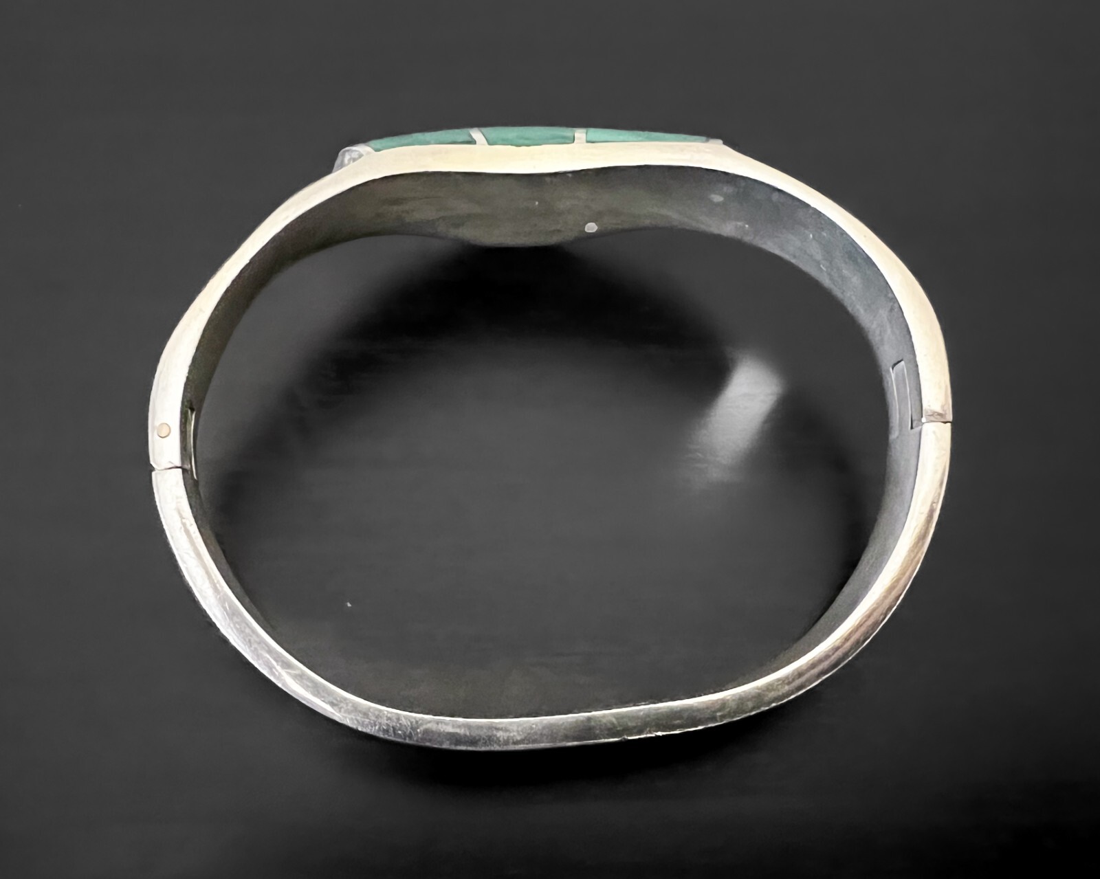53g Heavy Chunky Design Hinge Bar Sterling Silver V Shape Modernist Vtg Bracelet