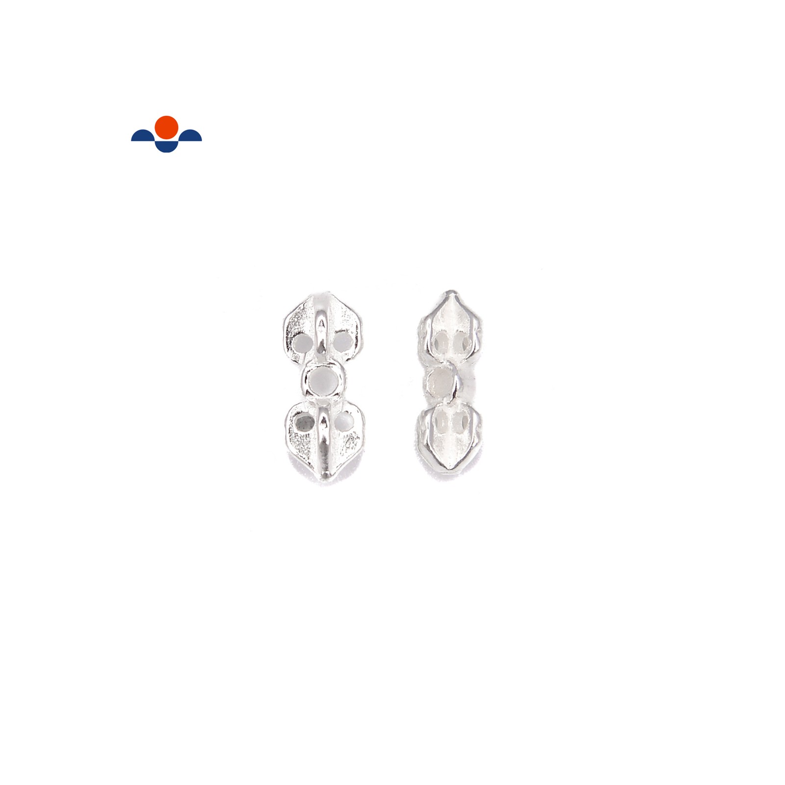 Sterling Silver Double Point Beads Size 4x10mm, 9pcs per Bag (4x10mm)