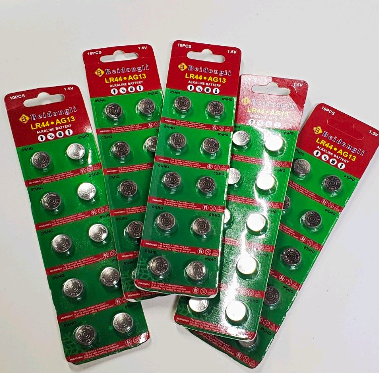 Beidongli LR44/AG13 1.5V Alkaline Coin Cell Button Batteries 50 Pcs Exp 12-2030