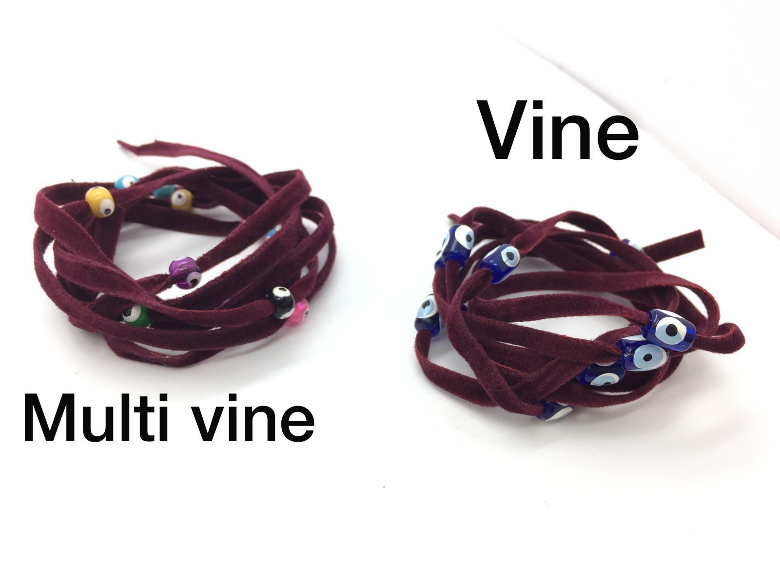 Turkish Evil Eye Wrap Bracelets Velvet String Kabbalah Blue Beads Protector Luck