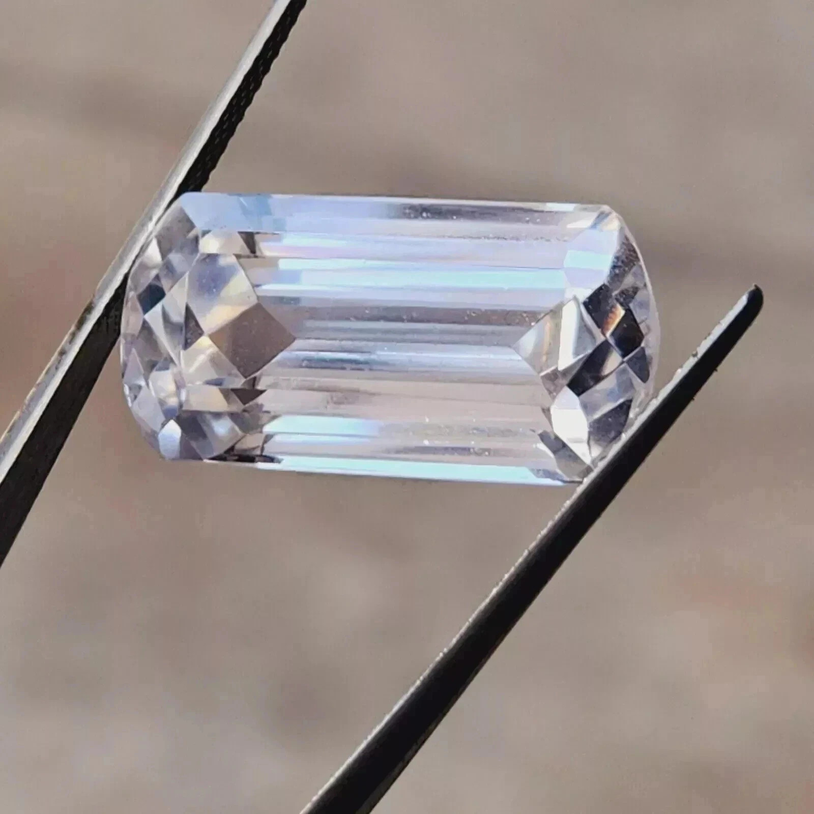 20.17 Ct Natural White Sapphire Fancy Cut Loose AGL Certified Flawless Gemstone
