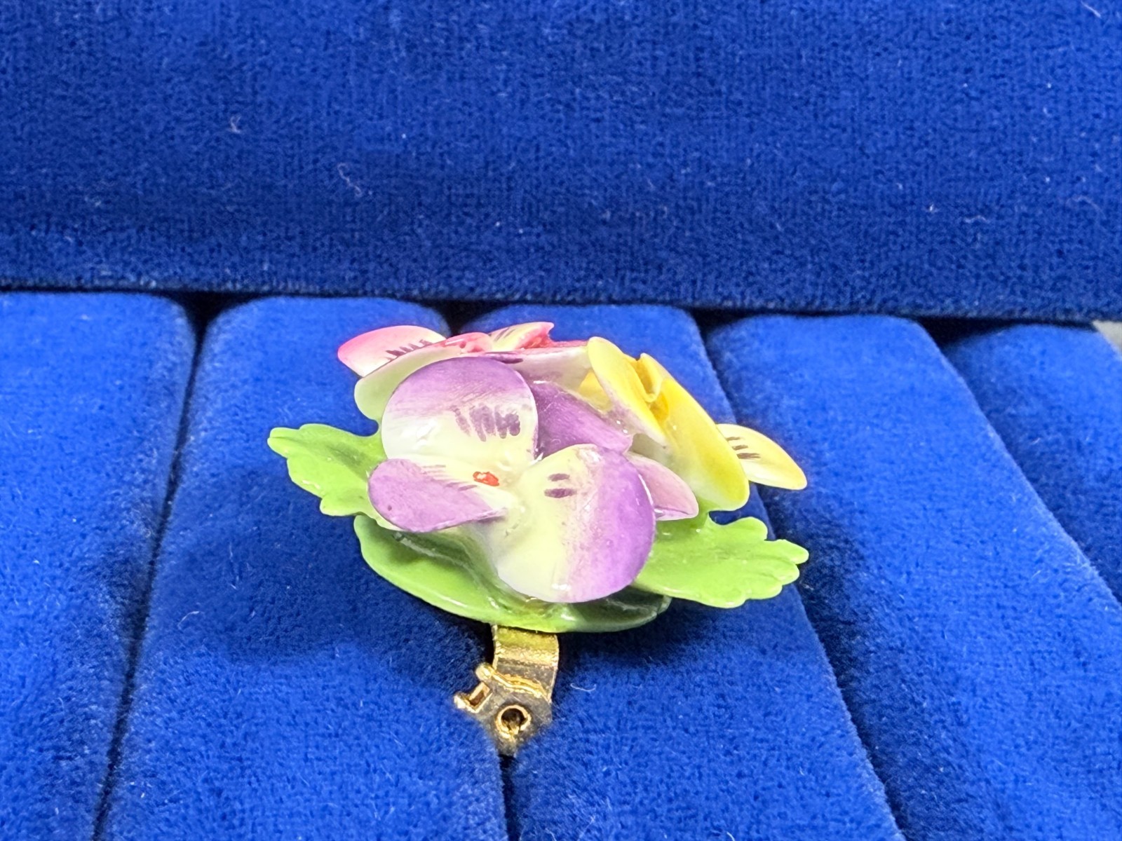 Vintage Bone China Pansy Yellow Pink Purple Made in England