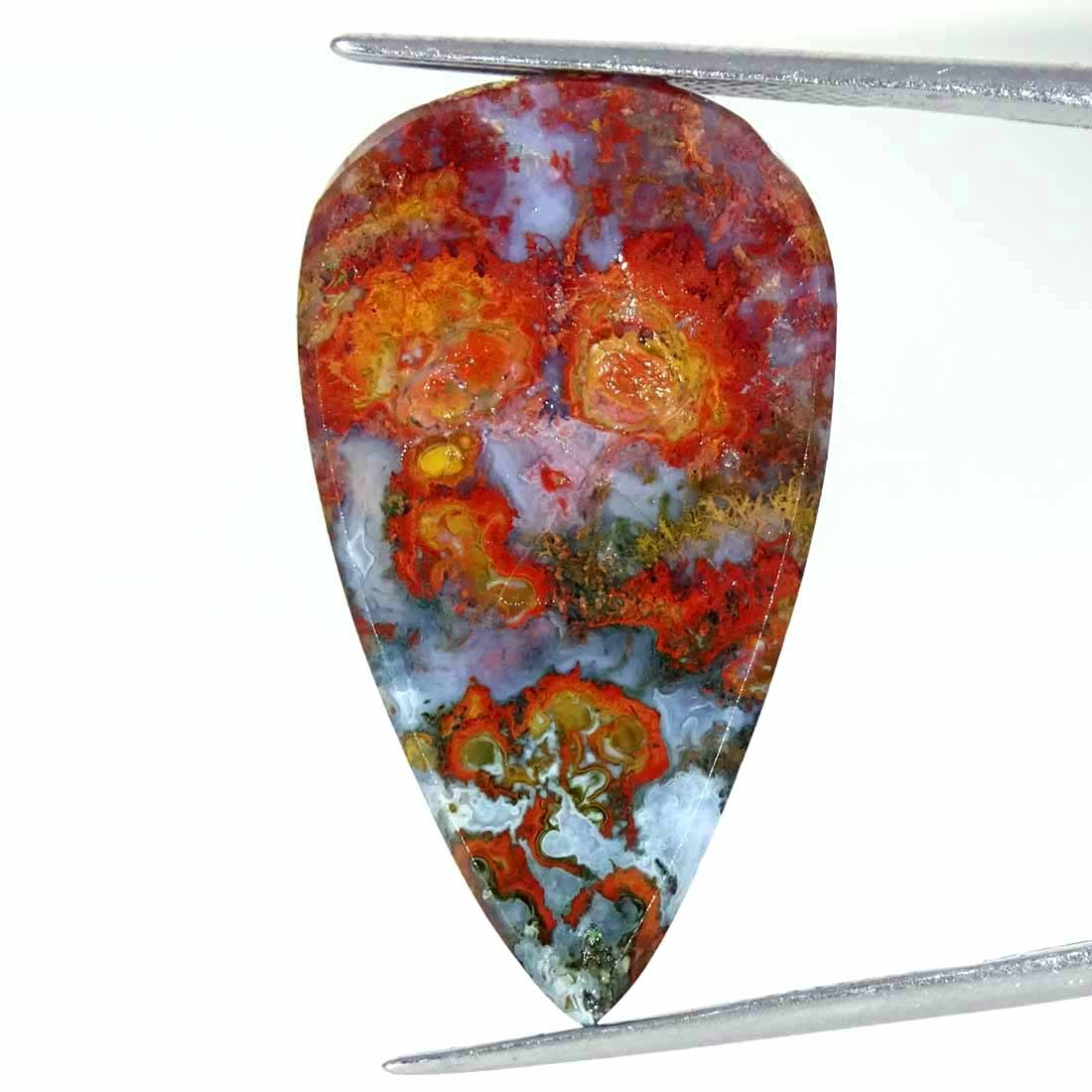 20.50Cts Natural Hungarian Agate Pear Cabochon Loose Gemstone 18x31x5mm
