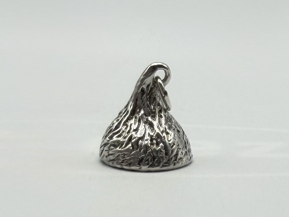Sterling Silver Hershey Kiss Kisses Solid Charm Pendant Chocolate Candy 12.6g