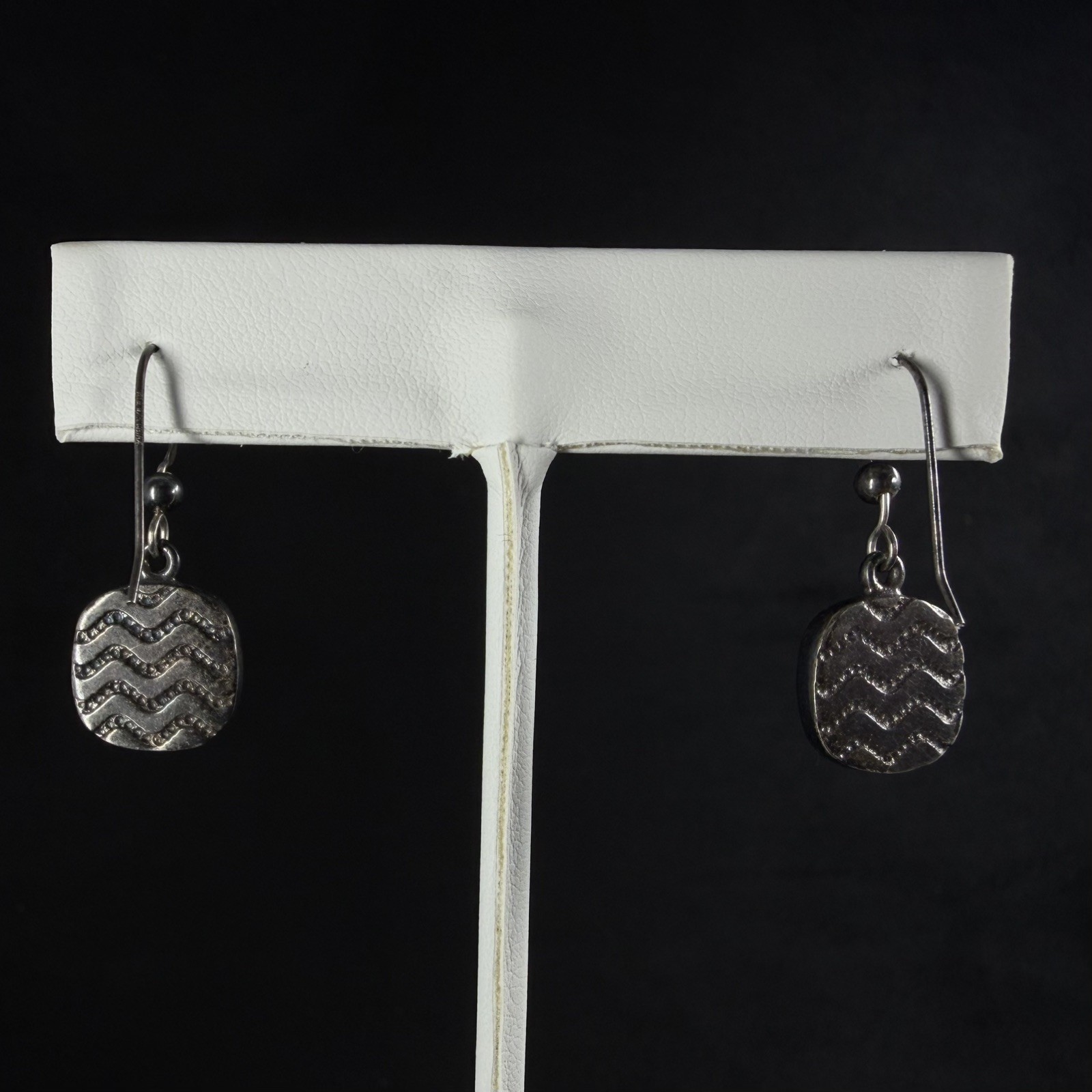 Jay King DTR Rainbow Calsilica Drop Sterling Silver Pierced Hook Earrings