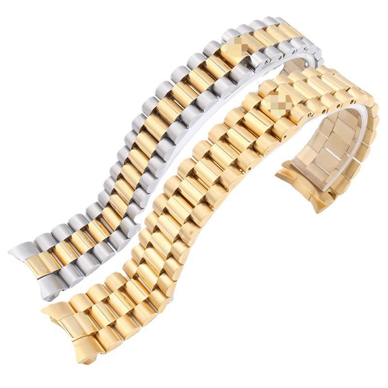 High End Solid 3 Beads Stainless Steel Watch Band Strap 13 17 20 21mm for Rolex