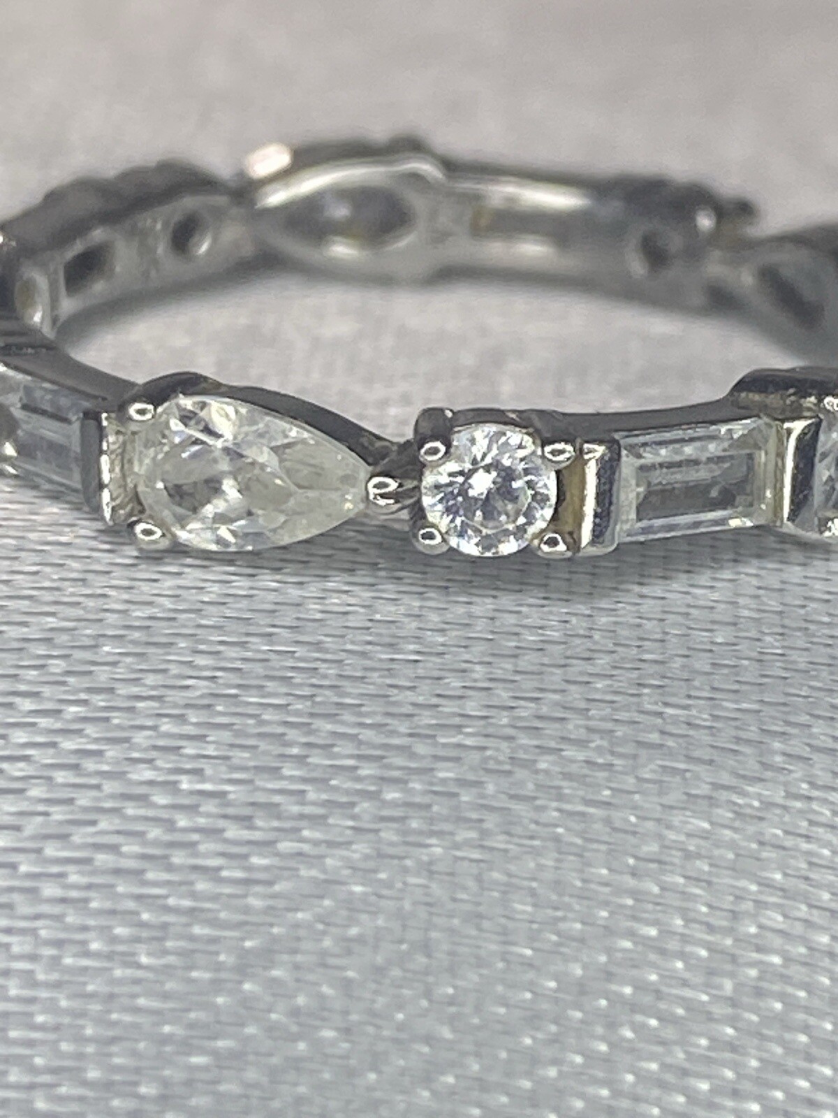 Gorgeous Sterling Silver 925 Fuzion Creations Cubic Zirconia Eternity Band Ring