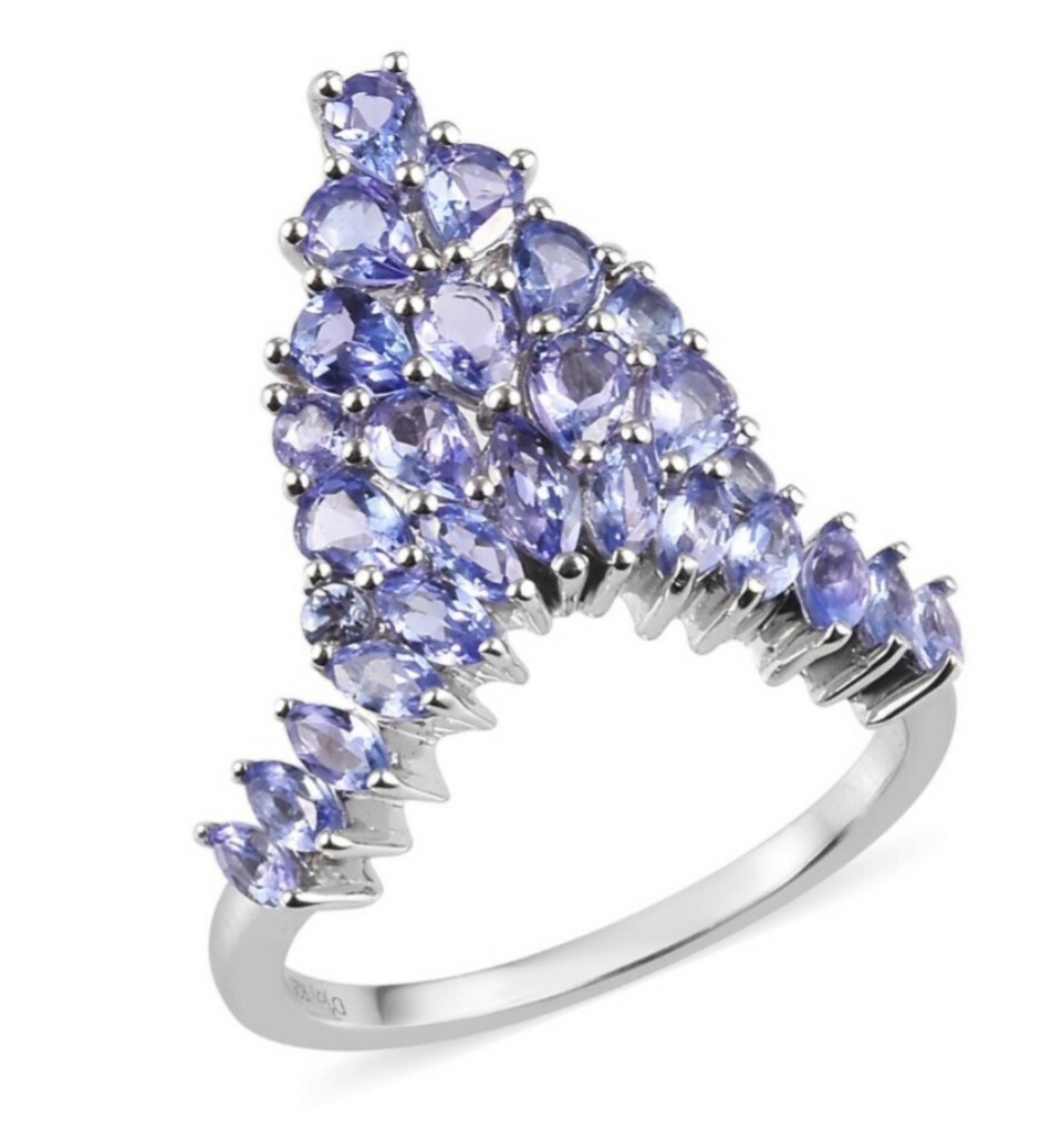 2.76 ctw Tanzanite Ring in Platinum Over Sterling Silver, Size 8 ERV $559.99