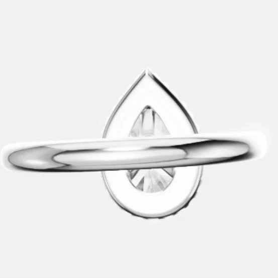 Fine Diamond Ring 3.56 Ct Pear Cut Lab Grown 14k White Gold IGI Certified VS E F