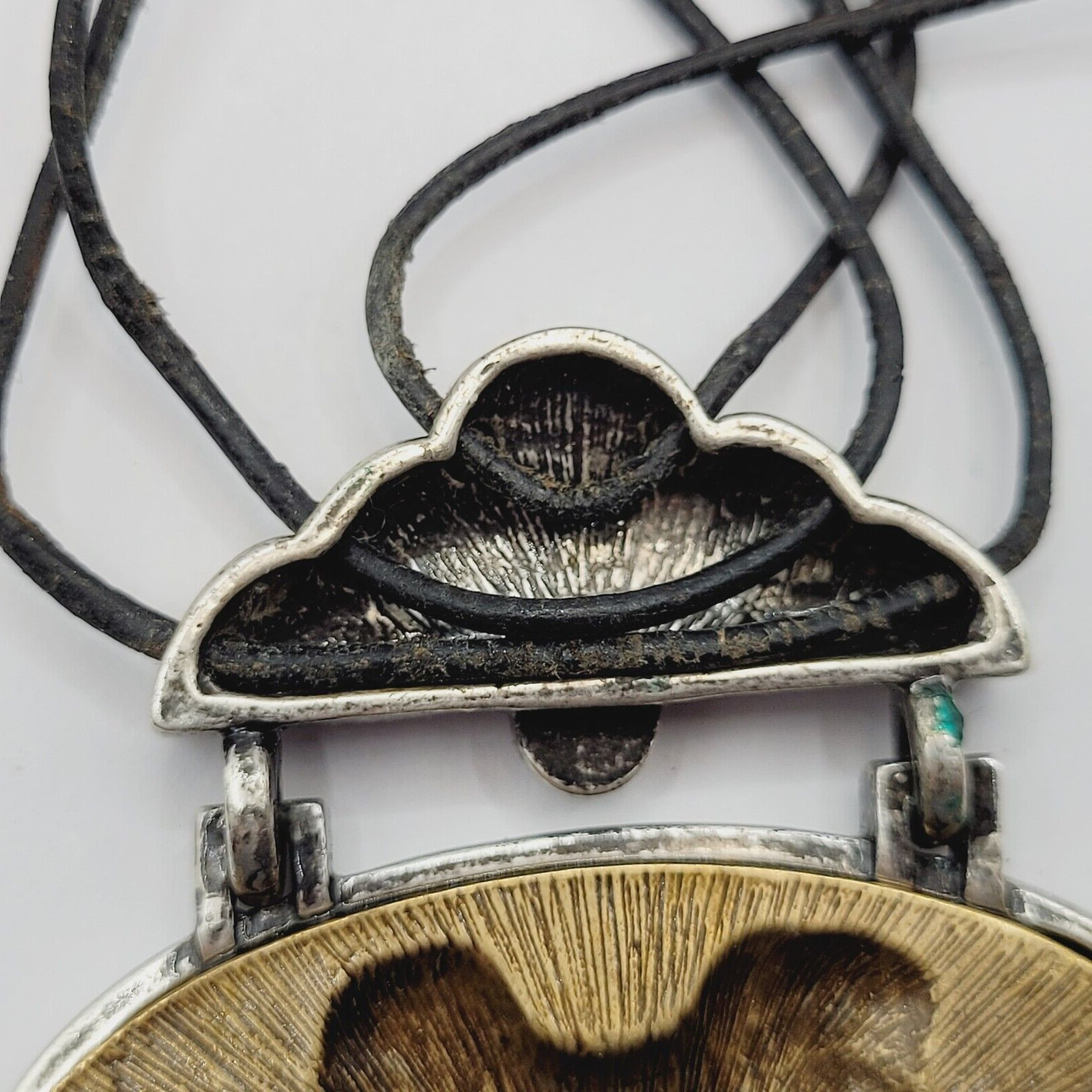 Chico’s Enamel and Rhinestone Pendant Necklace Triple Stand Cord Vintage Signed