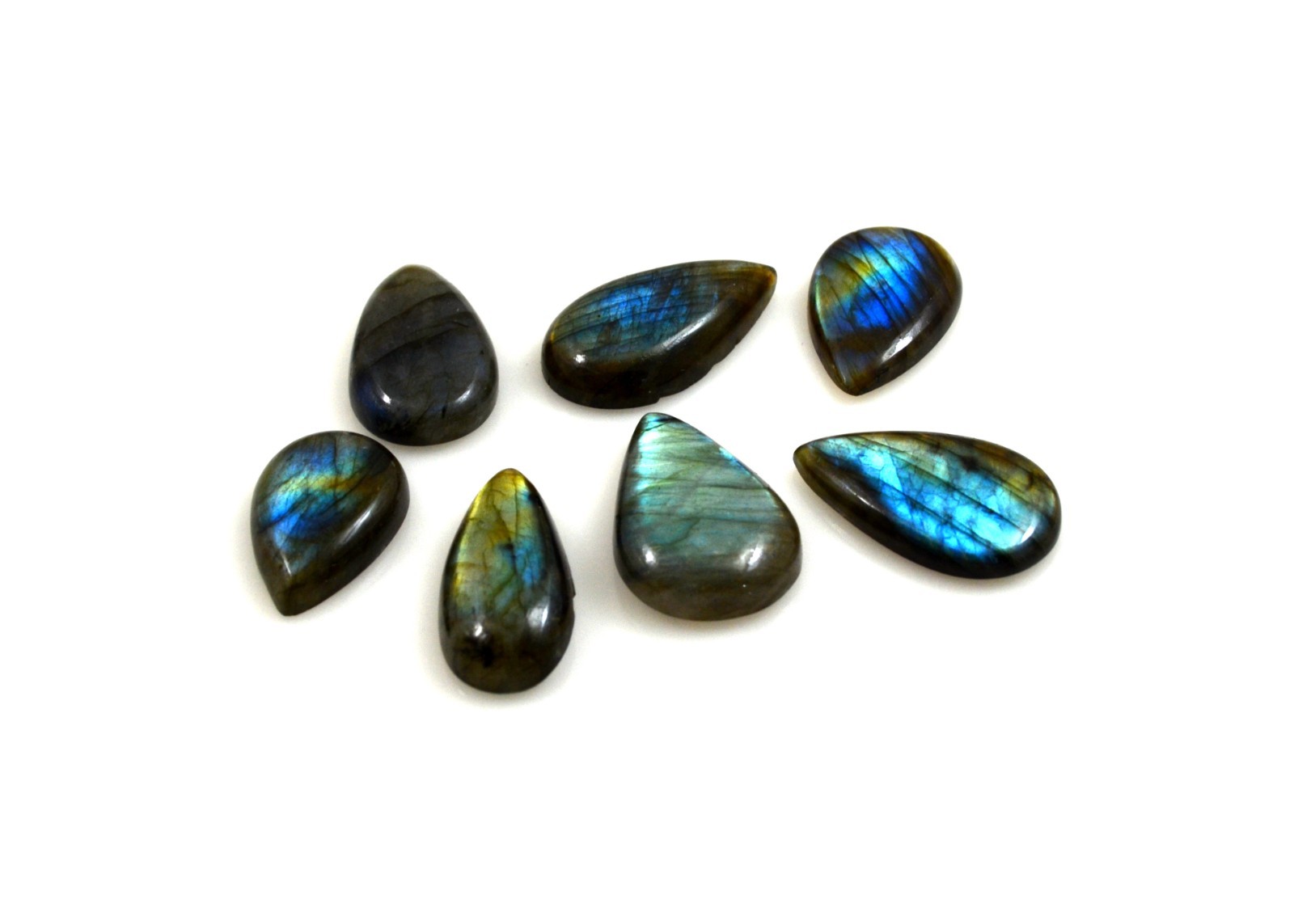 7pcs. Natural Rainbow Flashy Labradorite Wholesale Cabochon Gemstone-A1767