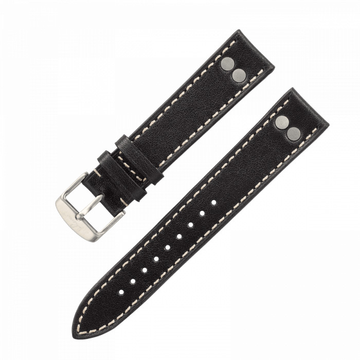 Laco Pilot Strap Black Handmade 22 MM without Buckle Genuine New