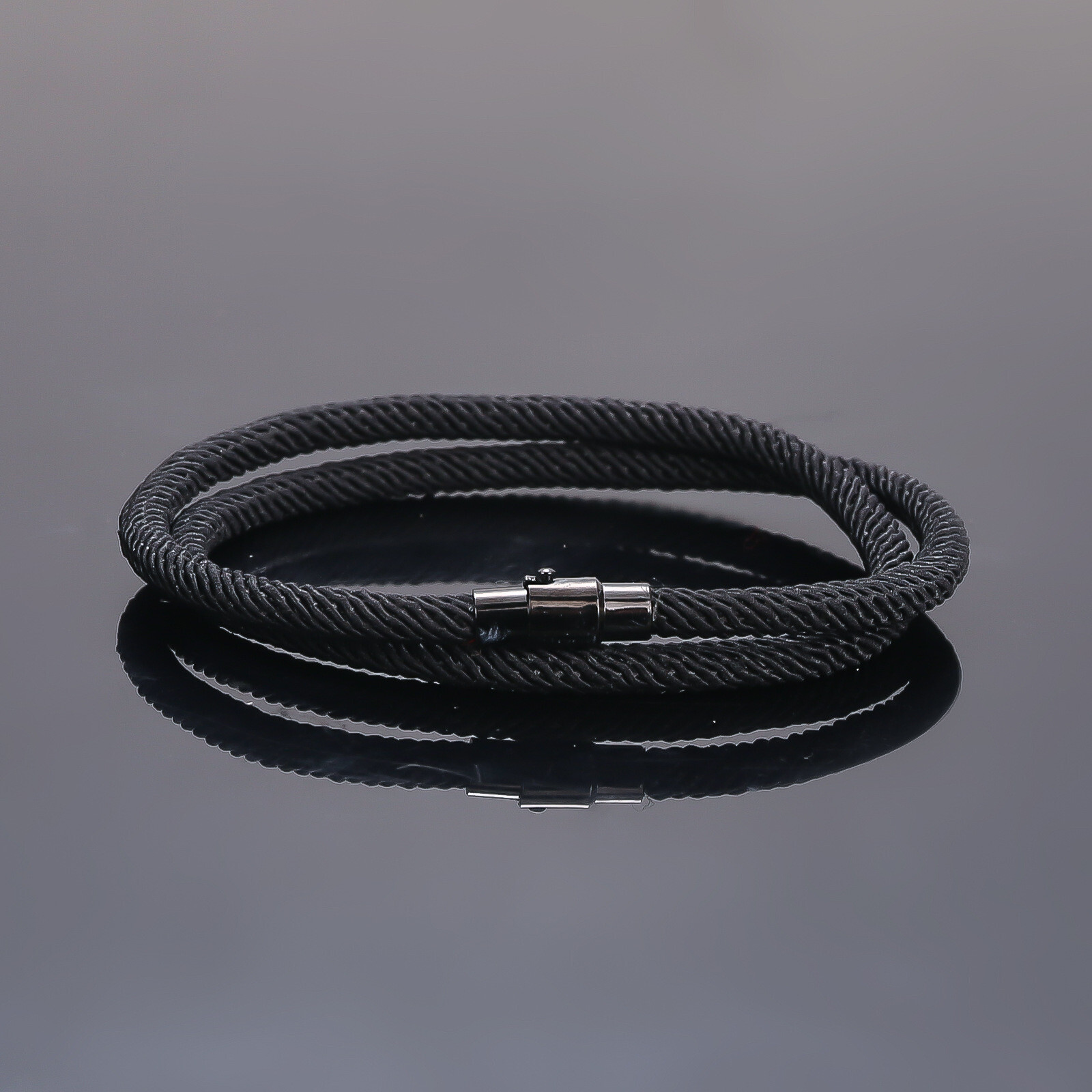 Magnetic Closure Double Row Nylon Milan Cord Nylon Rope Wrap Bracelet 15 Inches