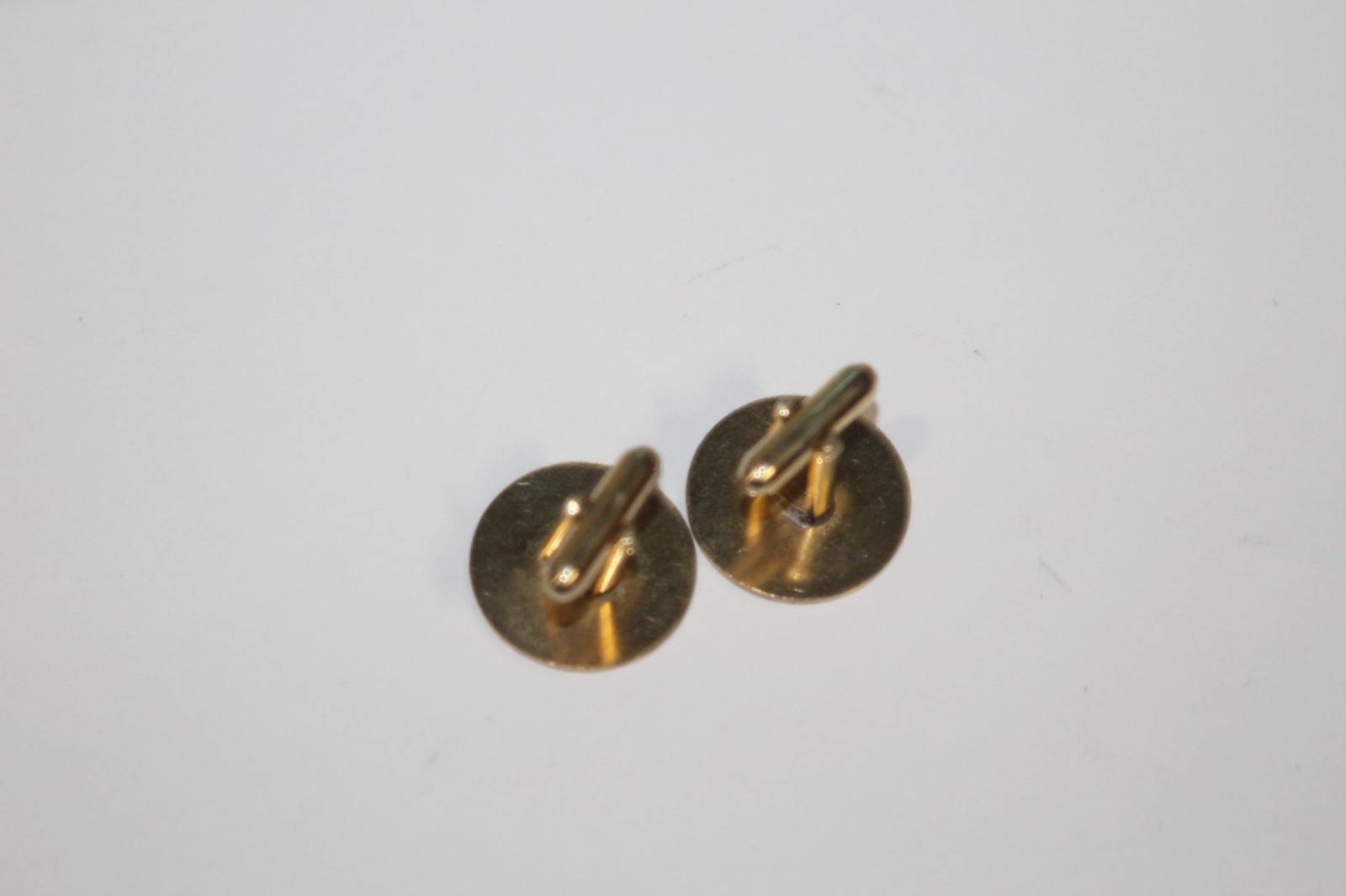 Vintage MCM Estate Round Brushed Pattern (no Mono) Gold Tone Cufflinks Set Pair