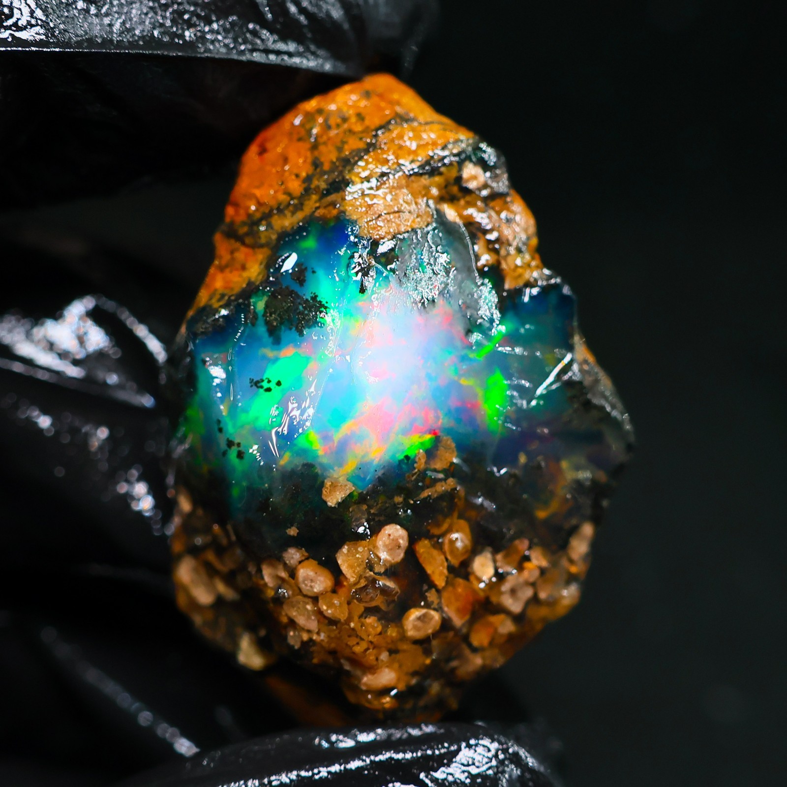 Natural Ethiopian Welo Opal Rough 43.35 Ct Gemstone – Bright Play of Color Fire