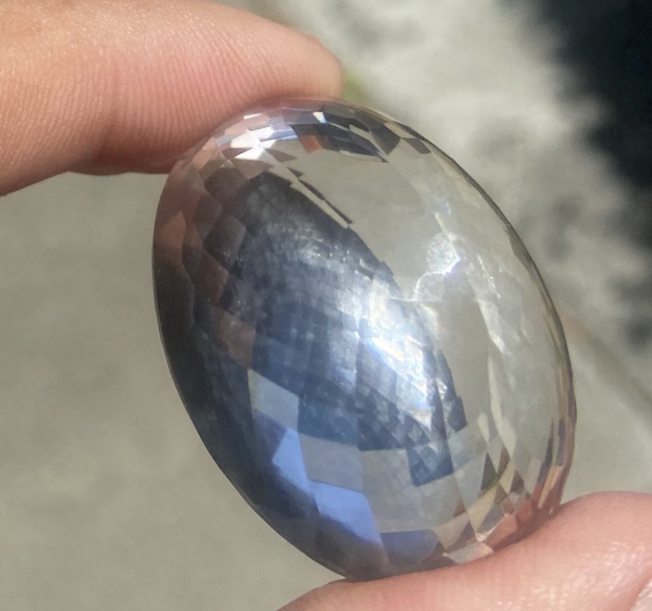 Silver Quartz Huge Clear Gem Portuguese Cut 26.4 Grams 132 Carats