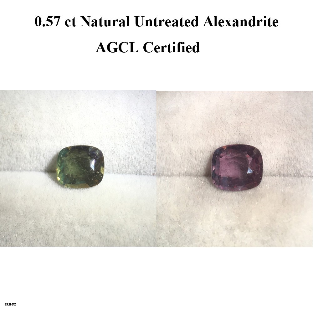 0.57 ct Natural Untreated Alexandrite | Cushion | AGCL Certified
