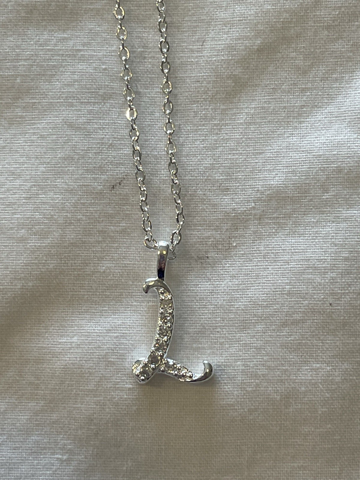 925 Sterling Silver Initial Necklaces For Women L Letter, 18 Inch Cable Chain