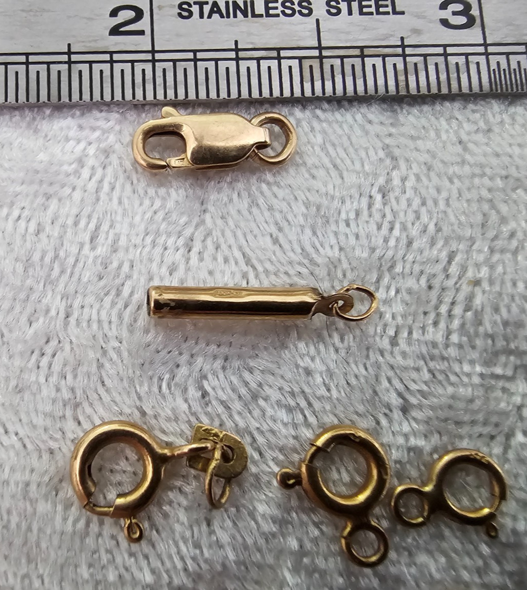 Solid 14K Gold Lot of 12 Jewelry Clasps Findings 5 Grams